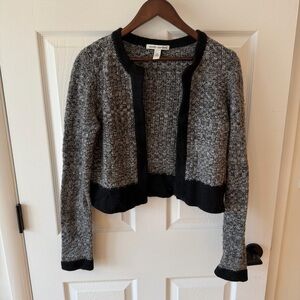 Autumn Cashmere Black and Gray Open Cardigan Medium
